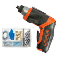 ELECTRIC SCREWDRIVERS | Black & Decker BDCS40BI 4V MAX Lithium-Ion Brushed Cordless Screwdriver with Picture-Hanging Kit