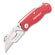 CUTTING TOOLS | GreatNeck 1.25 in. Blade 3.5 in. Aluminum Handle Quick Change Lock Back Utility Knife - Red