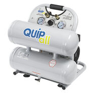 AIR COMPRESSORS | Quipall Ultra Quiet 1 HP 4.6 Gallon Oil-Free Twin Stack Air Compressor