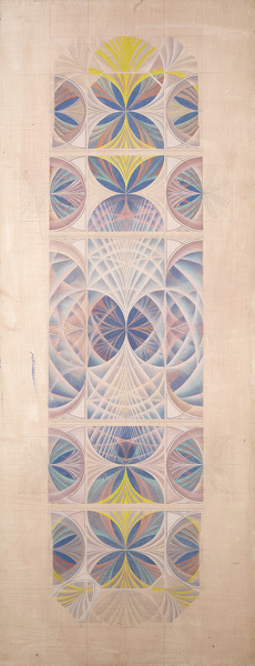 Artist Sir Thomas Monnington (1902-1976): Design for the ceiling of the Mary Harris Memorial Chapel, (pale ground) University of Exeter, 1956
