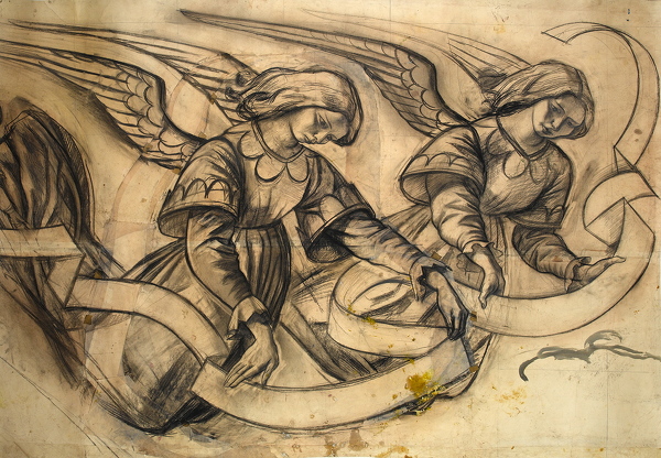 Artist Alan Sorrell (1904-1974): Study of Angels for St Peterï¿½s Church, Bexhill-on-Sea, 1951