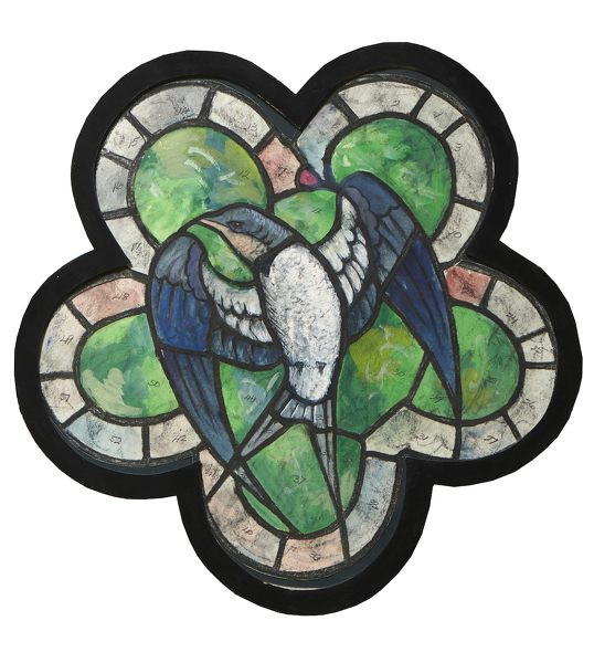 Artist Edward Irvine Halliday (1902-1984): Stained glass window design with Swallow