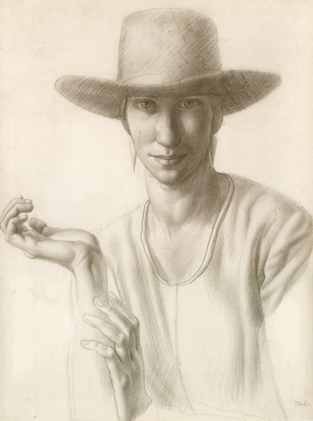 Artist Colin Gill (1892-1940): Portrait of Winifred Knights, 1921