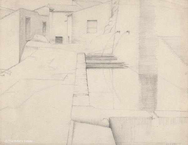 Artist Winifred Knights: Study of Waterbasins at Anticoli Corrado, Lazio