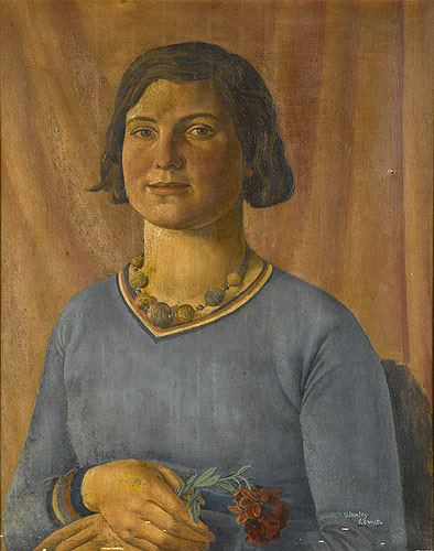 Artist Stanley Lewis: Portrait of a Girl with a Rose, 1939