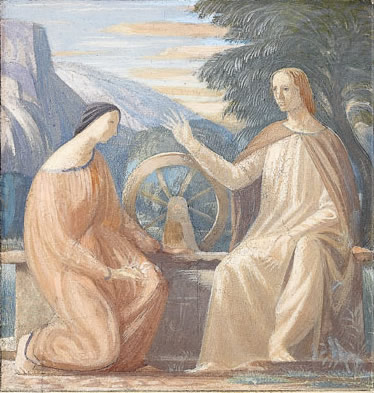 Artist Sir Thomas Monnington (1902-1976): Study for Christ meeting the woman of Samaria at the well, for Kippen Kirk, circa 1930
