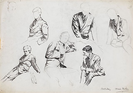 Artist Edward Irvine Halliday: Sheet of studies