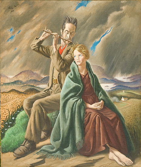 Artist Colin Gill: Kerry Flute Player, circa 1934