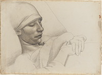 Artist Arnold Mason: Portrait of Winifred Knights Sleeping, c.1920