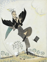 Artist Alan Sorrell: Study for a Book jacket design, c. 1920