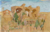 Artist Alfred Kingsley Lawrence: The Forum and Basilica of Constantine 2.3.24