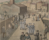 Artist Winifred Knights: Leaving the Munitions Works, 1919