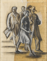 Artist Alan Sorrell: Study for People Seeking After Wisdom, 1928