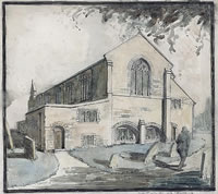 Artist Edward Irvine Halliday: St John Church Rostrick, recto, c.1930