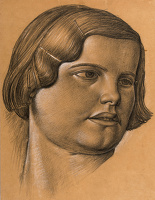 Artist Stanley Lewis: Portrait study of Edith, circa 1932