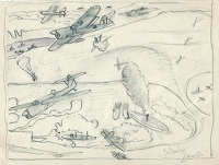 Artist Stanley Lewis: Study for The Attack on the Tirpitz by the Fleet Air Arm, 1944