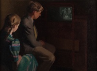 Artist Edward Irvine Halliday: Childrens Hour, late 1940s