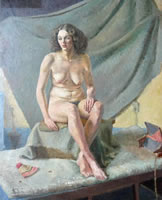 Artist Stanley Lewis: Life Study, Newport School of Art, 1935