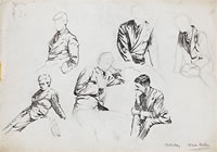 Artist Edward Irvine Halliday: Sheet of studies